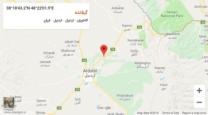 روستای گیلانده بر روی نقشه