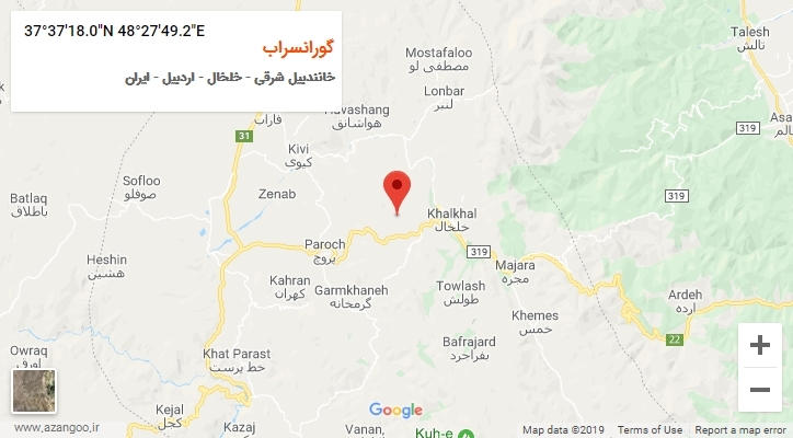 روستای گورانسراب بر روی نقشه