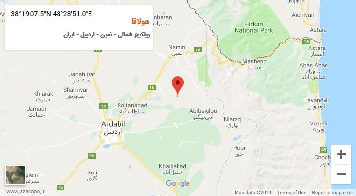 روستای هولاقا بر روی نقشه