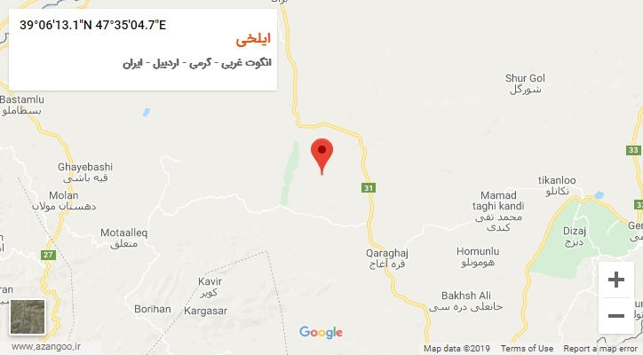 روستای ایلخی بر روی نقشه