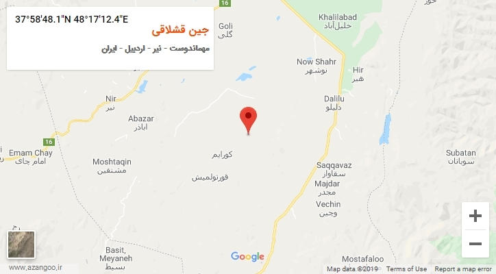 روستای جین قشلاقی بر روی نقشه