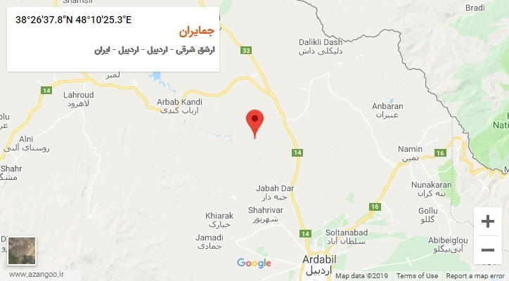 روستای جمایران بر روی نقشه