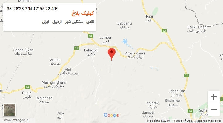 روستای کهلیک بلاغ بر روی نقشه