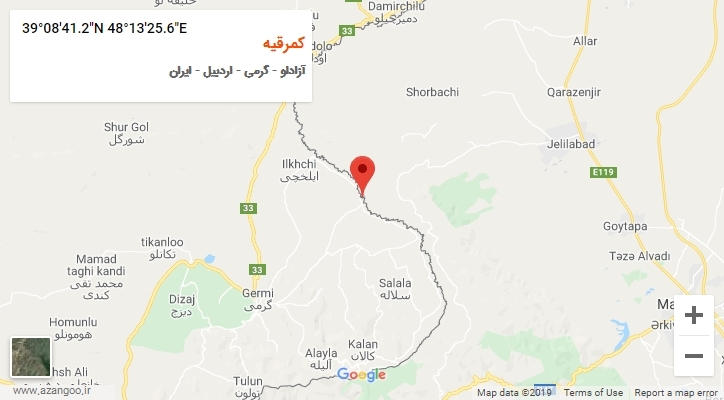 روستای کمرقیه بر روی نقشه