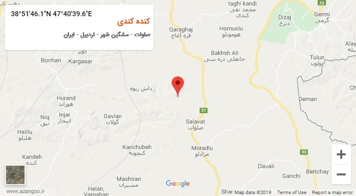 روستای کنده کندی بر روی نقشه