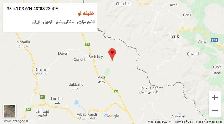 روستای خلیفه لو بر روی نقشه