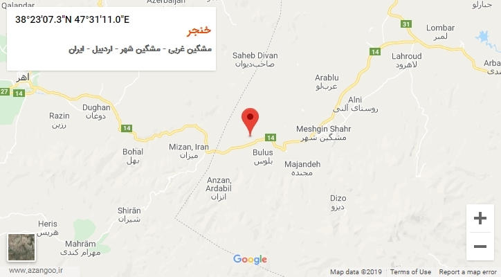 روستای خنجر بر روی نقشه