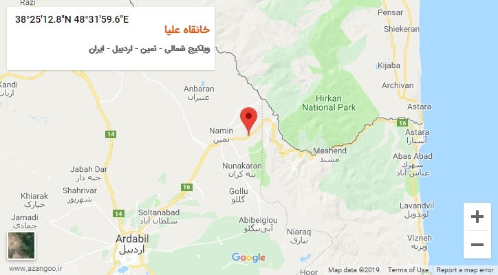 روستای خانقاه علیا بر روی نقشه