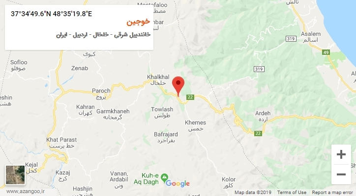 روستای خوجین بر روی نقشه