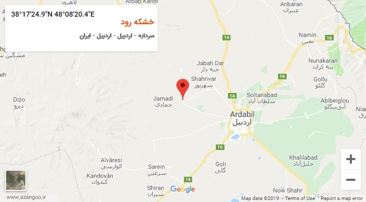 روستای خشکه رود بر روی نقشه