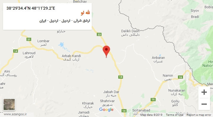 روستای لله لو بر روی نقشه