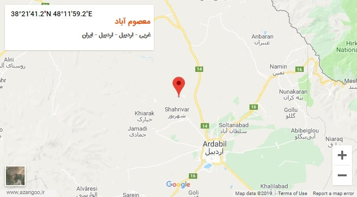 روستای معصوم آباد بر روی نقشه