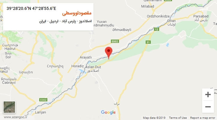 روستای مقصودلووسطی بر روی نقشه
