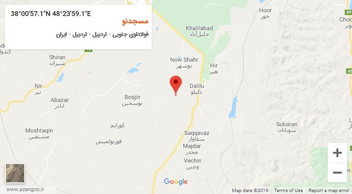روستای مسجدنو بر روی نقشه