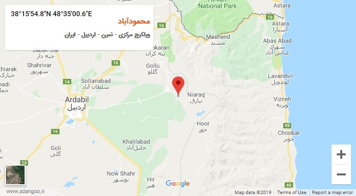 روستای محمودآباد بر روی نقشه