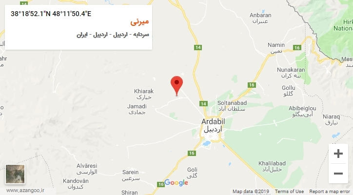 روستای میرنی بر روی نقشه