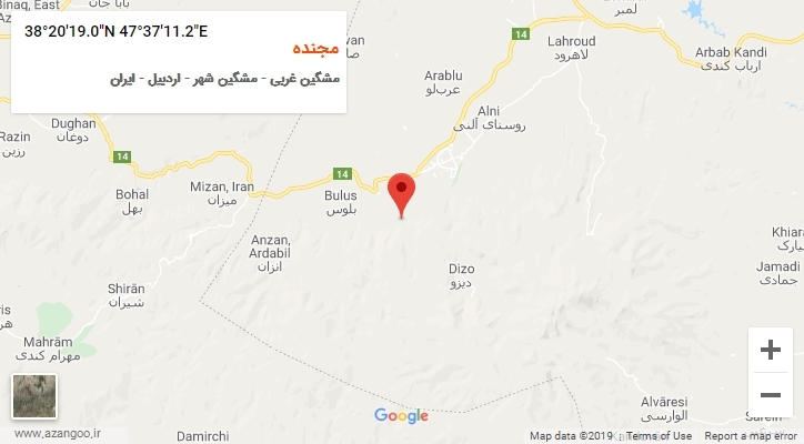 روستای مجنده بر روی نقشه