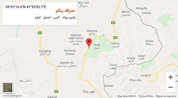 روستای نصرالله بیگلو بر روی نقشه