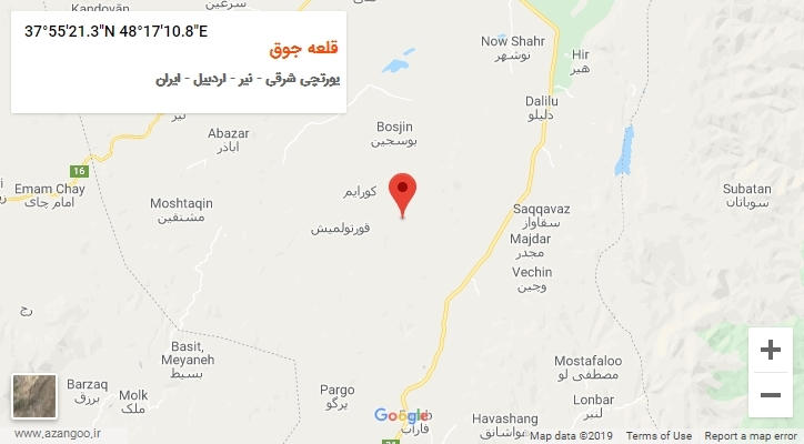 روستای قلعه جوق بر روی نقشه