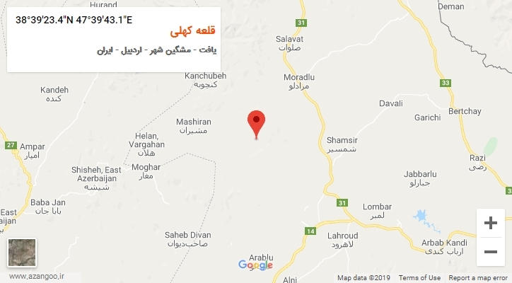 روستای قلعه کهلی بر روی نقشه