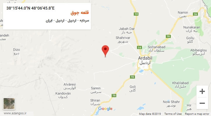 روستای قلعه جوق بر روی نقشه