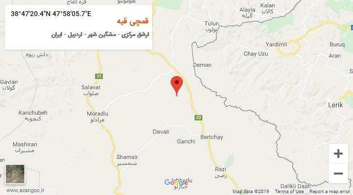 روستای قمچی قیه بر روی نقشه