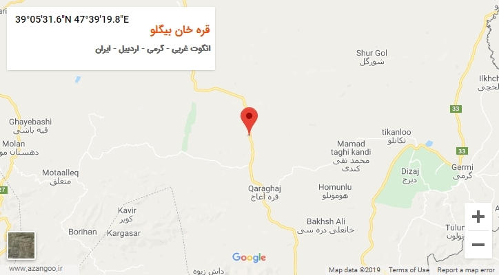 روستای قره خان بیگلو بر روی نقشه