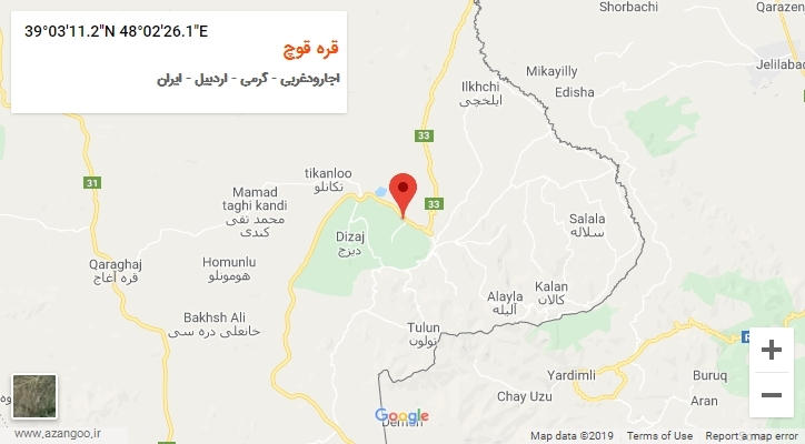 روستای قره قوچ بر روی نقشه