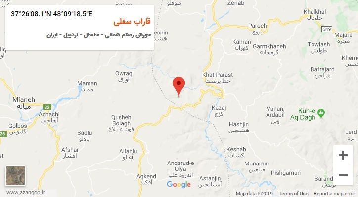 روستای قاراب سفلی بر روی نقشه
