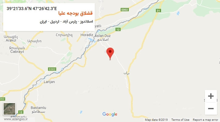 روستای قشلاق بودجه علیا بر روی نقشه