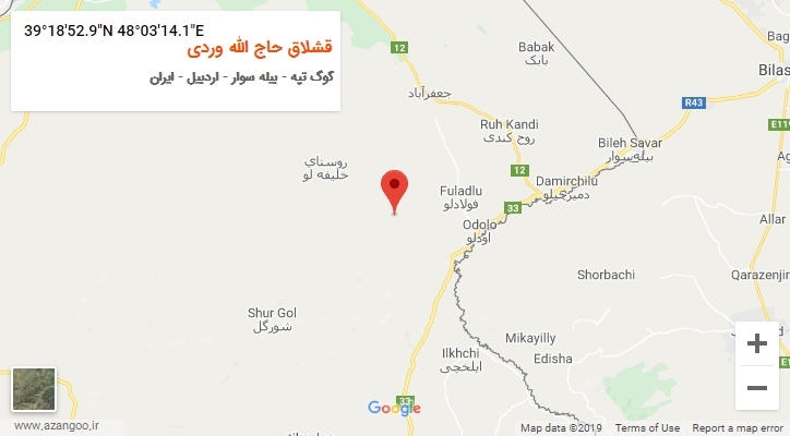 روستای قشلاق حاج الله وردی بر روی نقشه