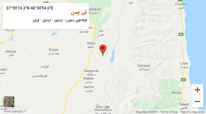 روستای قی چمن بر روی نقشه