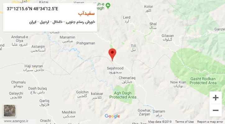 روستای سفیدآب بر روی نقشه