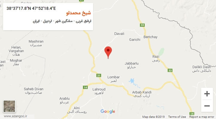 روستای شیخ محمدلو بر روی نقشه