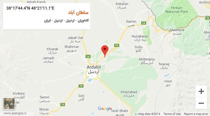 روستای سلطان آباد بر روی نقشه