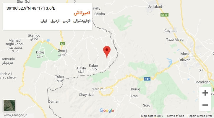 روستای تمیرتاش بر روی نقشه