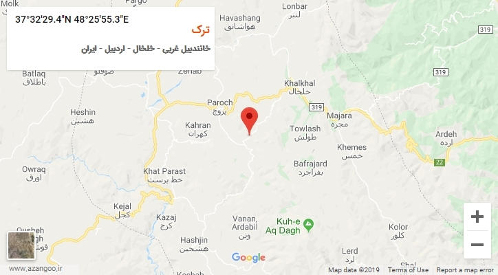 روستای ترک بر روی نقشه