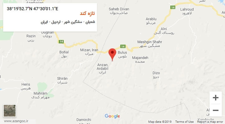 روستای تازه کند بر روی نقشه