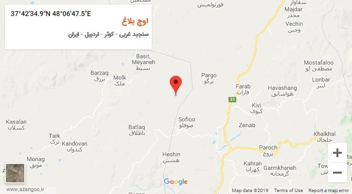 روستای اوچ بلاغ بر روی نقشه