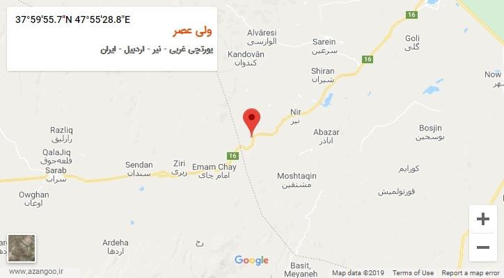 روستای ولی عصر بر روی نقشه