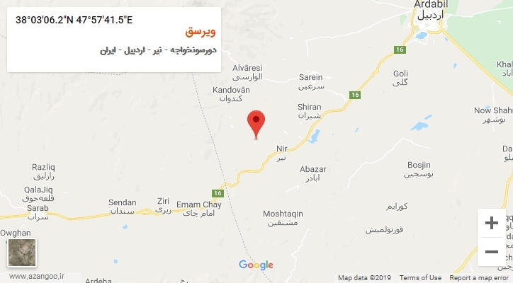 روستای ویرسق بر روی نقشه