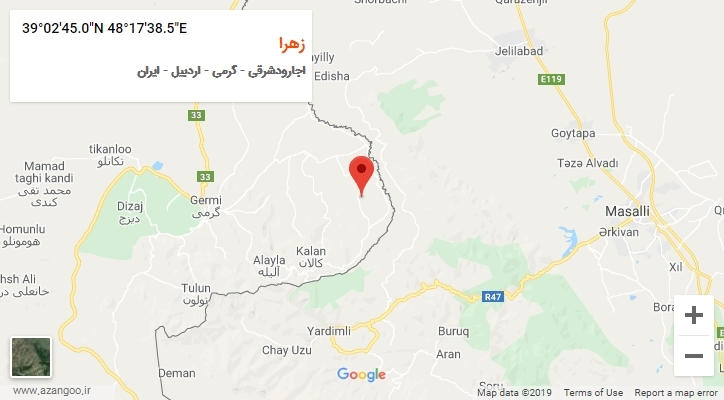 روستای زهرا بر روی نقشه