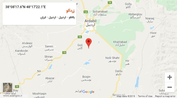 روستای زردآلو بر روی نقشه