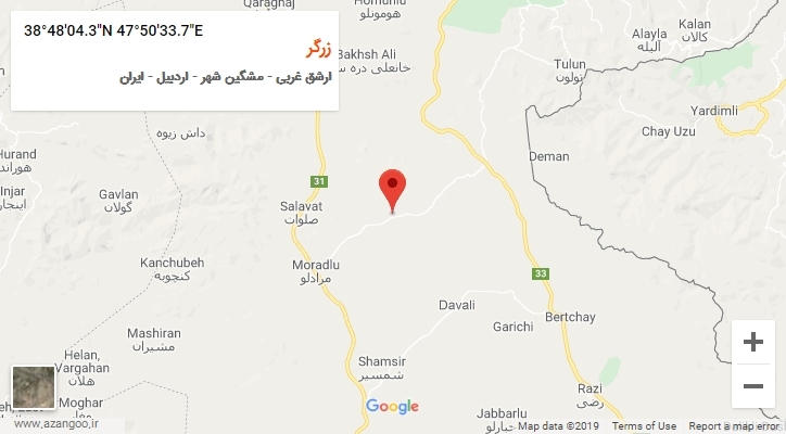 روستای زرگر بر روی نقشه