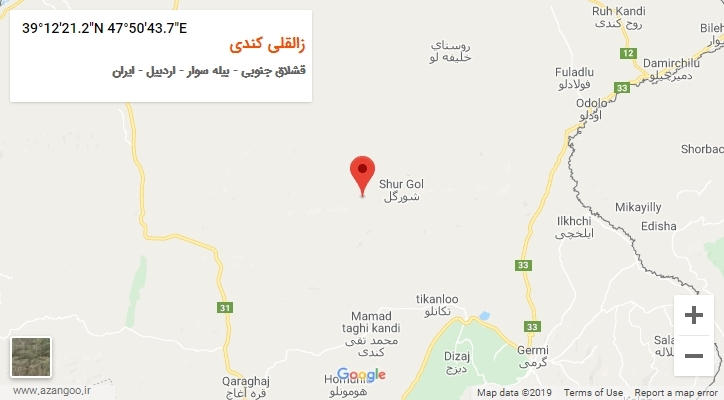 روستای زالقلی کندی بر روی نقشه
