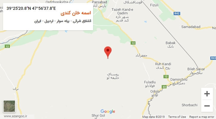 روستای اسمه خان کندی بر روی نقشه