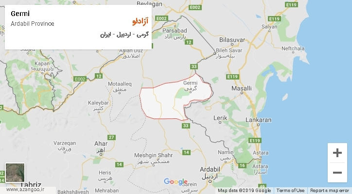 دهستان آزادلو بر روی نقشه