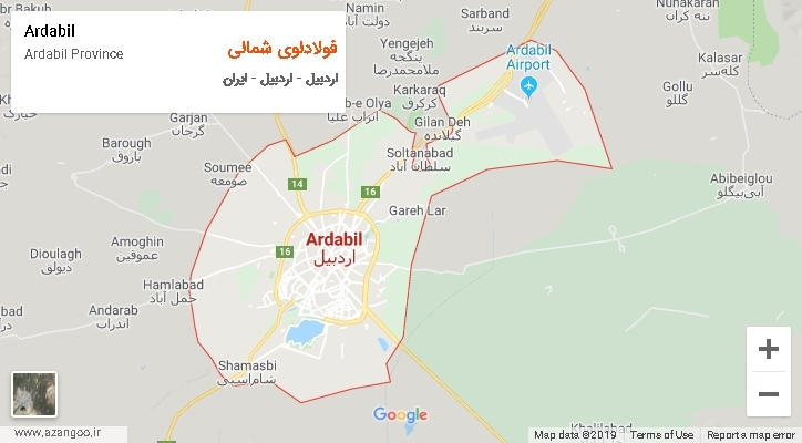 دهستان فولادلوی شمالی بر روی نقشه