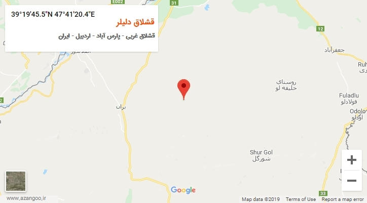 روستای قشلاق دلیلر بر روی نقشه
