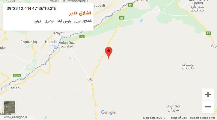 روستای قشلاق قدیر بر روی نقشه